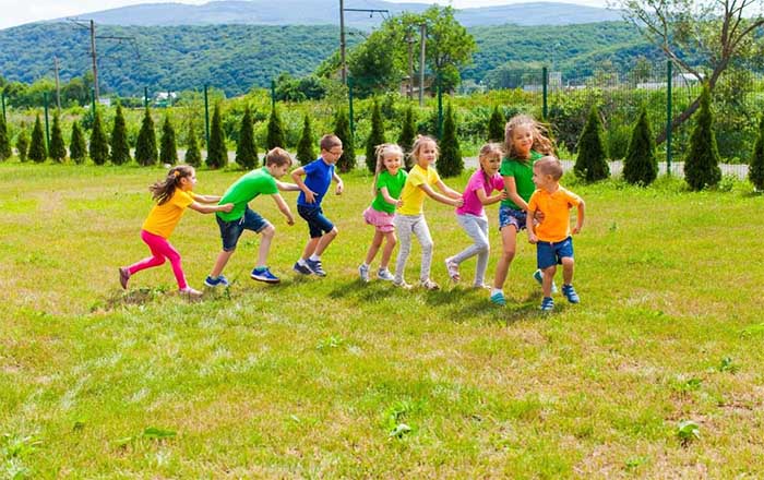 a group of children