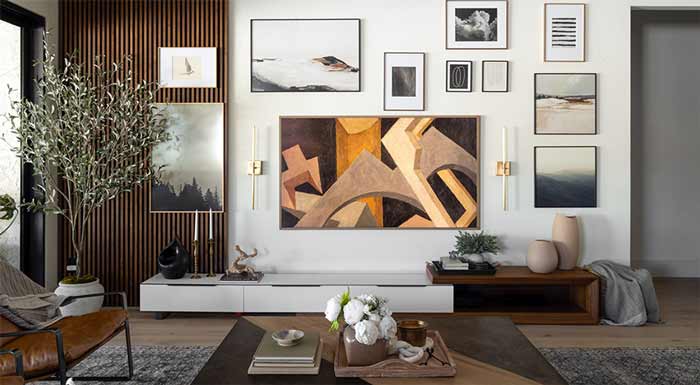 قاب بندی دیوار پذیرایی مدرن