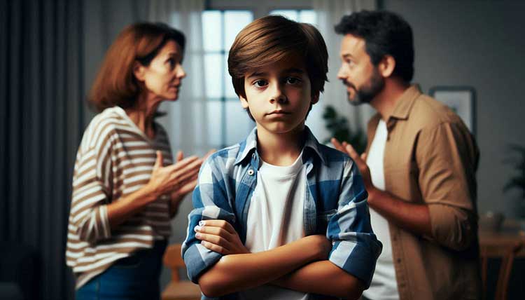 کودکان در هنگام مشاجره پدر و مادر  