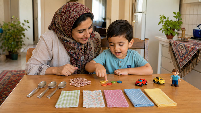 شمارش با اشیای واقعی خانه